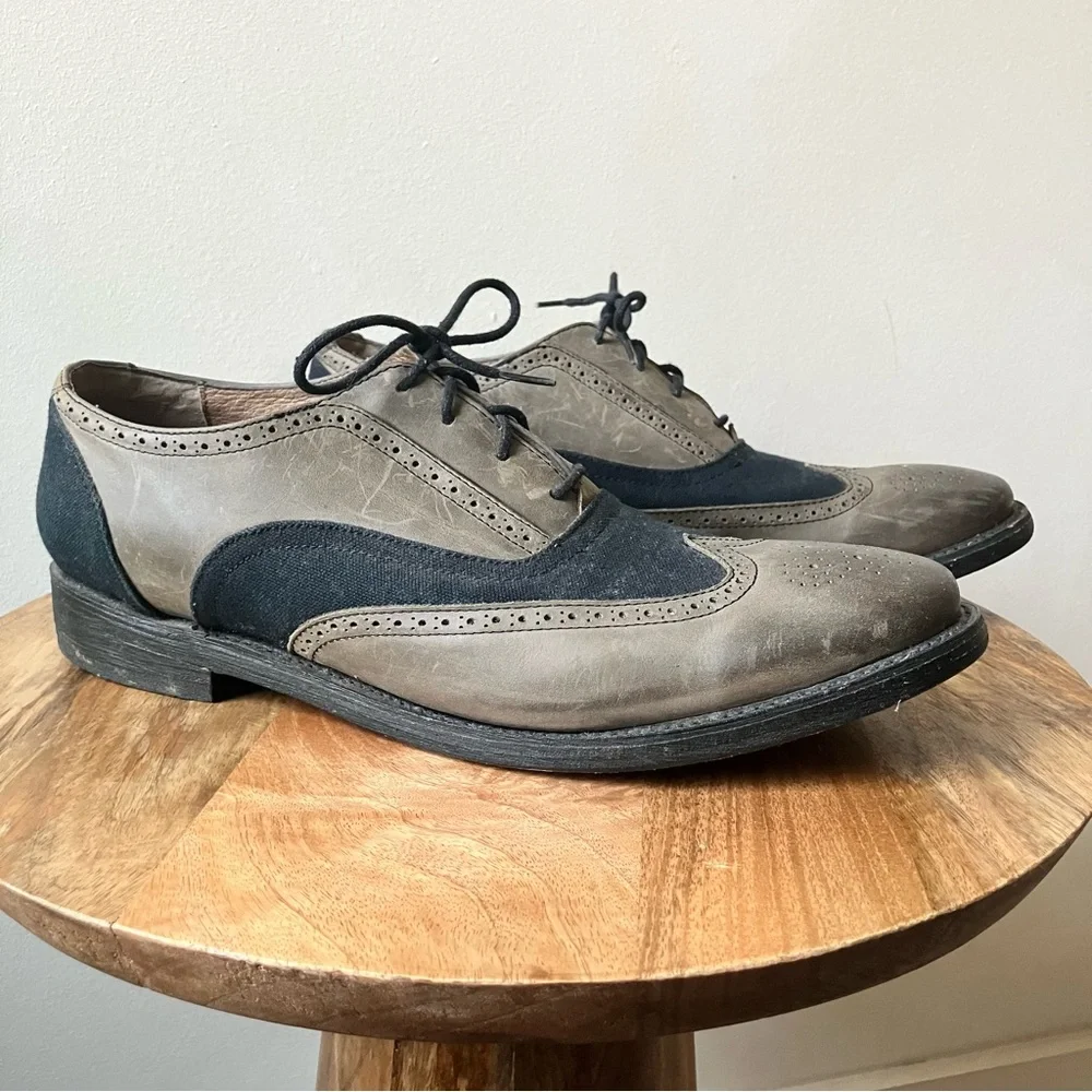 J.D Fisk | Vintage Gatsby Split Leather Oxford Wingtip Brogues